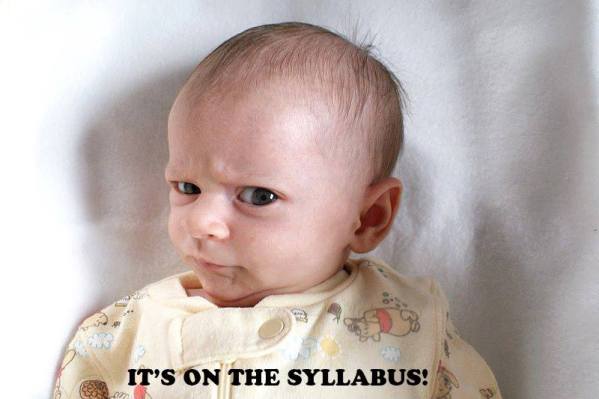 on the syllabus baby